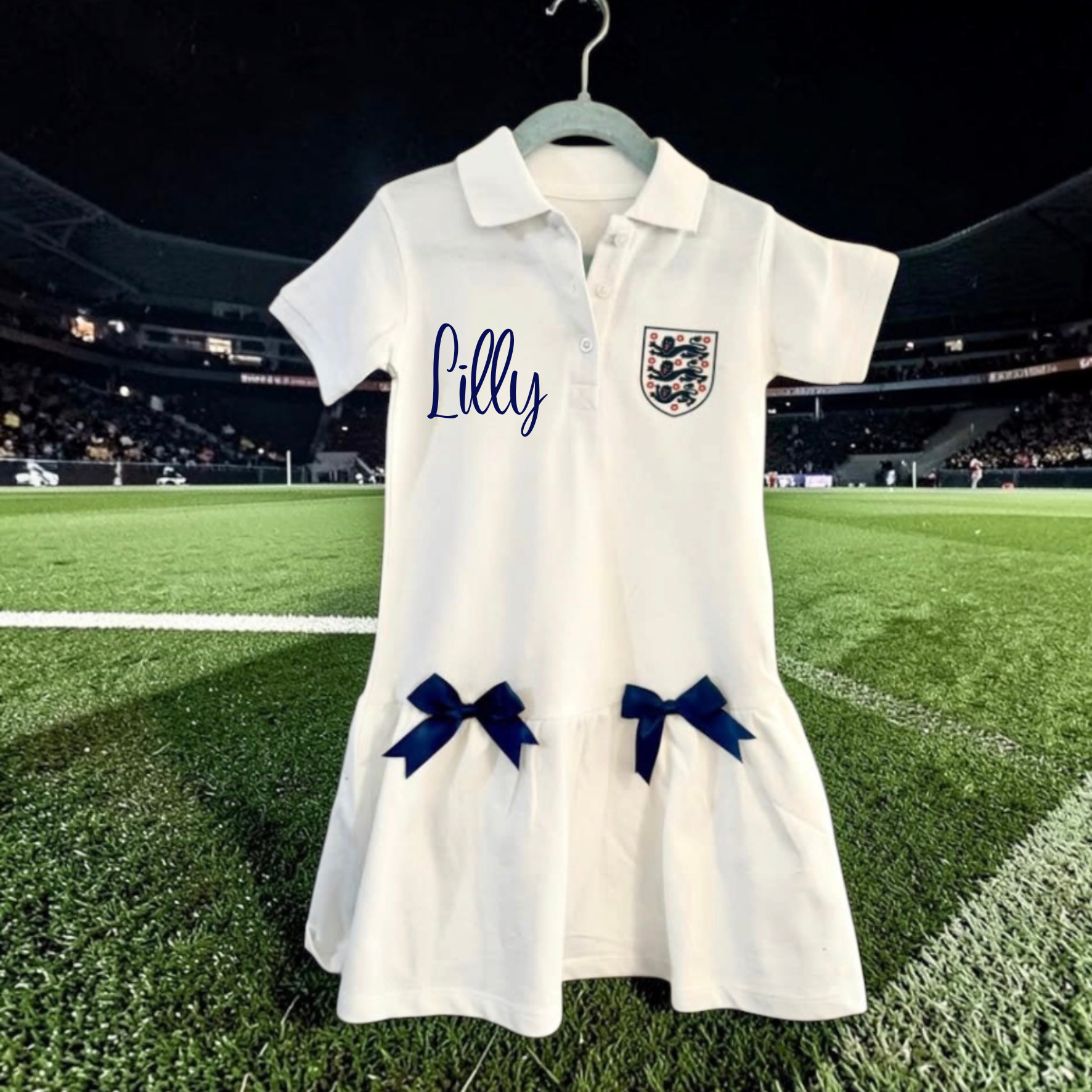 GIRLS PERSONALISED FOOTBALL POLO DRESS
