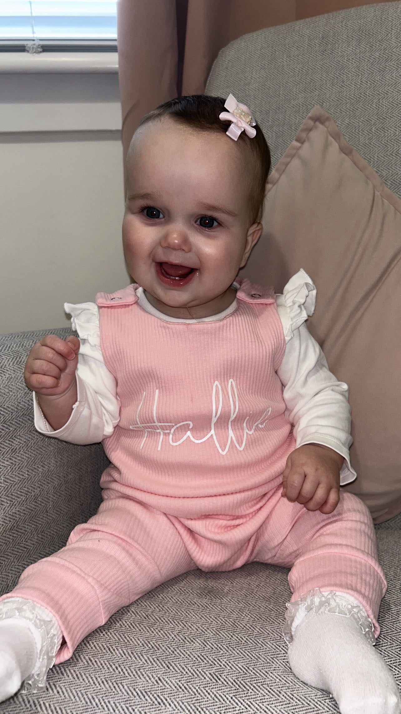 Personalised ribbed dungarees