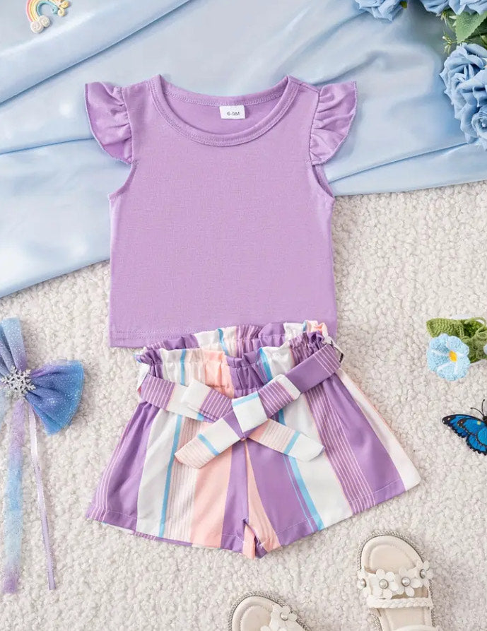 Lilac T-Shirt & Shorts Set