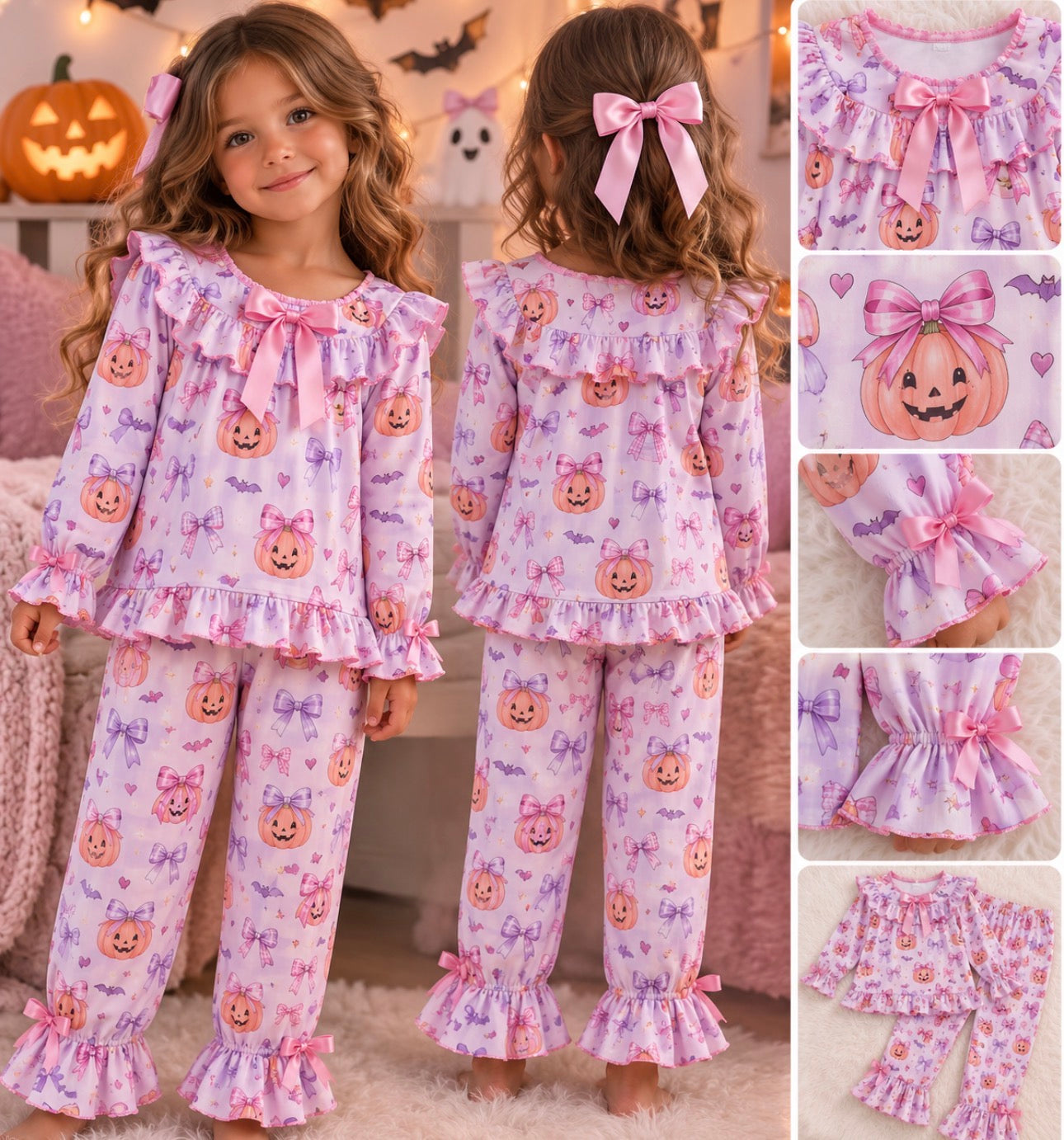GIRLS FRILLED HALLOWEEN PYJAMAS