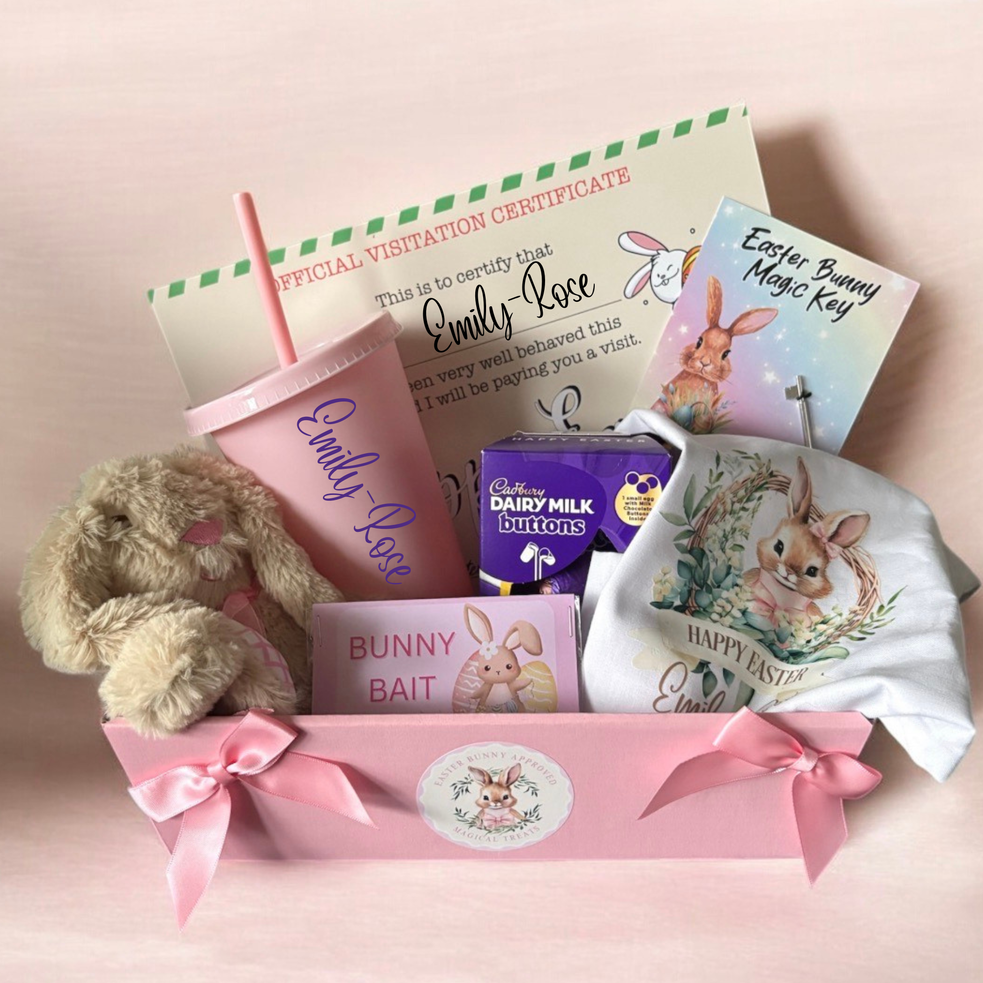 PERSONALISED EASTER HAMPER - PINK