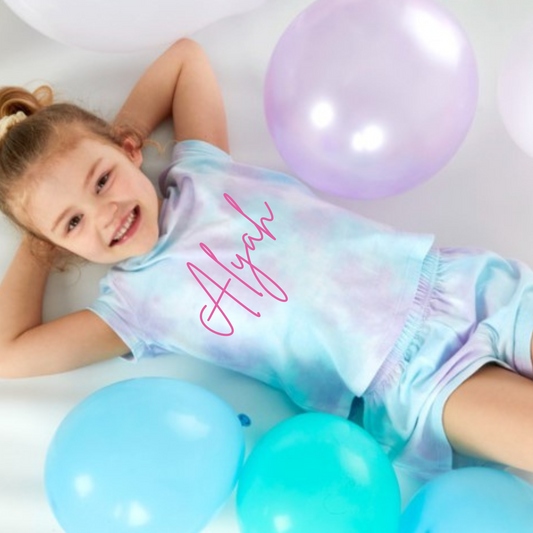 Tye Dye Personalised Shorts Set