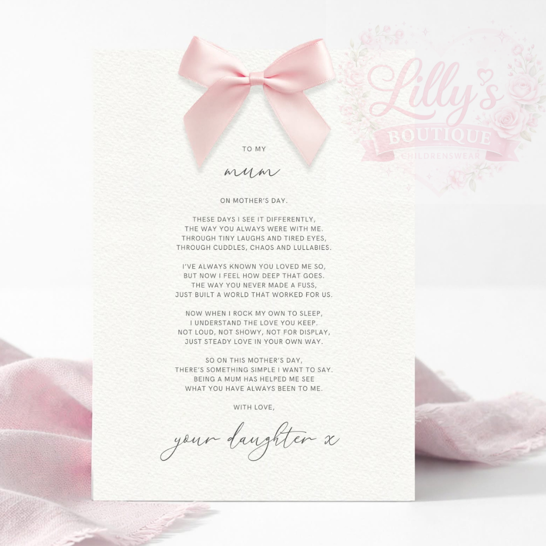 TO MY MUM/DAUGHTER LETTERS