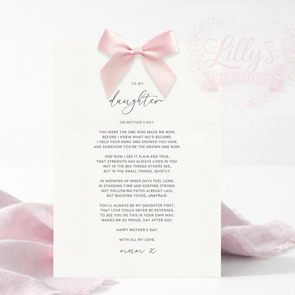 TO MY MUM/DAUGHTER LETTERS