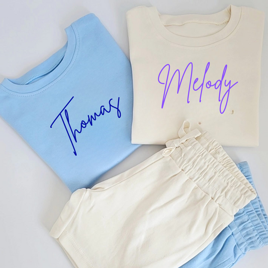 Personalised Cotton Shorts Set